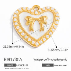 Color enamel heart flower diy jewelry charms stainless steel charms