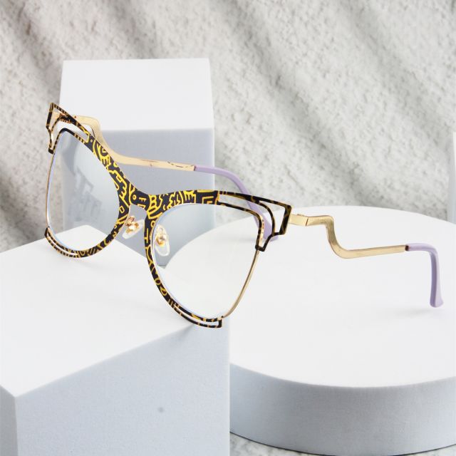 Colorful Butterfly Frame Anti-blue Light Flat Mirror reading glasses