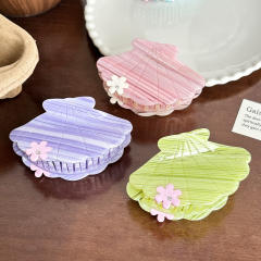 Acetic Acid Plate Cute Grab Diamond fan shell hair claw clips