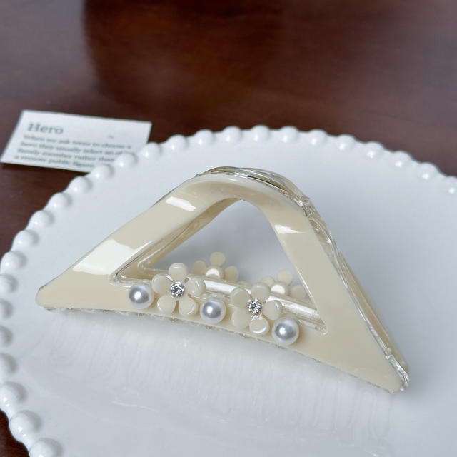 High-grade Sense Diamond-encrusted Pearl Large hair claw clips