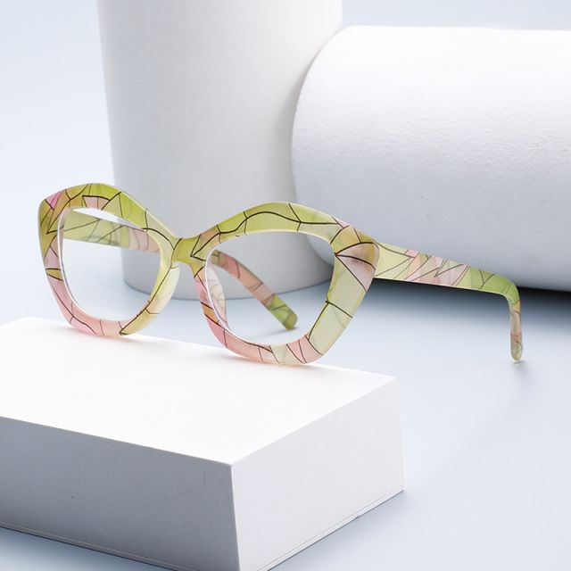 New irregular marble pattern anti-blue light women reading glasses