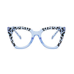 Candy color anti-blue light flat mirror leopard grain reading glasses