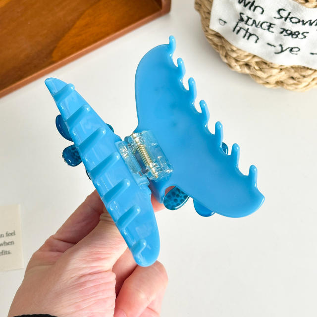 Acetic acid plate high-grade blue color flower hair claw clips hairpins