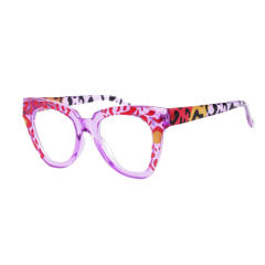 Candy color anti-blue light flat mirror leopard grain reading glasses