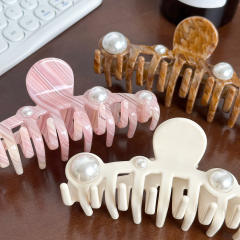 Oversized Acetic Acid Pearl Hairpin All-match Hair claw clips