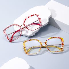 Personality anti-blue light flat mirror reading glasses