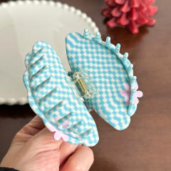Acetic Acid Plate Cute Grab Diamond fan shell hair claw clips