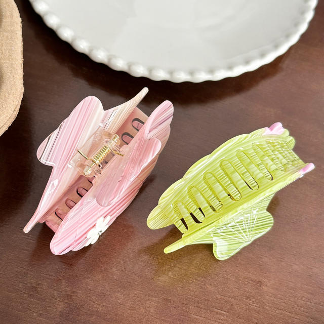 Acetic Acid Plate Cute Grab Diamond fan shell hair claw clips