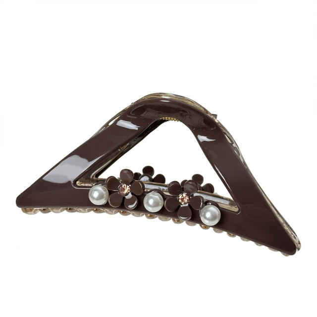 High-grade Sense Diamond-encrusted Pearl Large hair claw clips