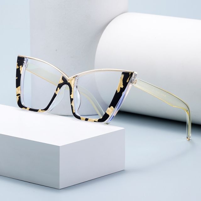 New Flower Large Frame Cat's Eye Anti-blue Light reading glasses