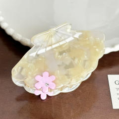 Acetic Acid Plate Cute Grab Diamond fan shell hair claw clips