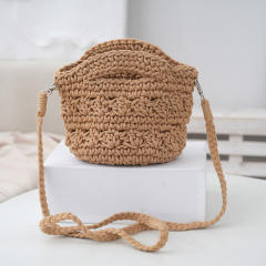 Spring cotton rope woven shoulder bag knitted handmade women's shoulder bag