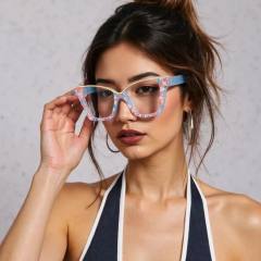 New Flower Large Frame Cat's Eye Anti-blue Light reading glasses