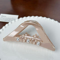 High-grade Sense Diamond-encrusted Pearl Large hair claw clips