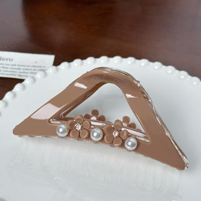 High-grade Sense Diamond-encrusted Pearl Large hair claw clips