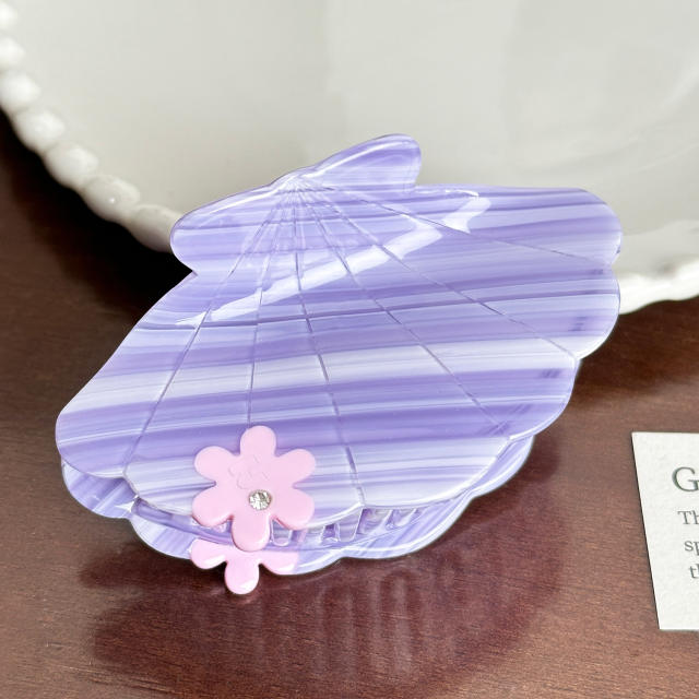 Acetic Acid Plate Cute Grab Diamond fan shell hair claw clips