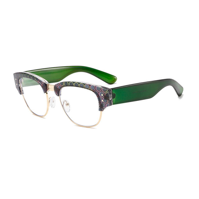 2025 new plate color diamond anti-blue light reading glasses