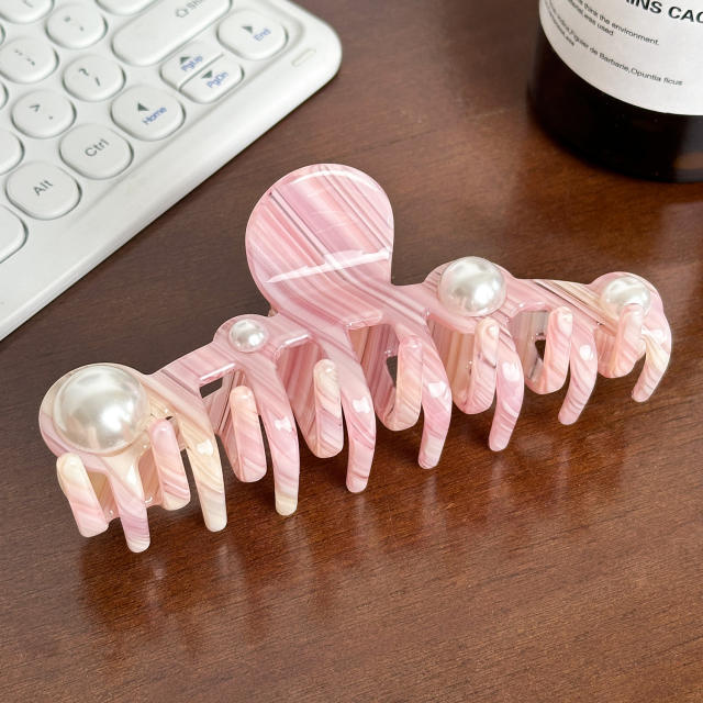 Oversized Acetic Acid Pearl Hairpin All-match Hair claw clips