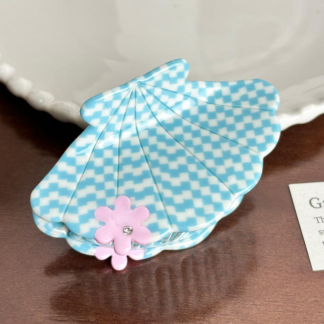 Acetic Acid Plate Cute Grab Diamond fan shell hair claw clips