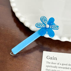 Acetic acid plate high-grade blue color flower hair claw clips hairpins
