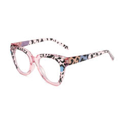 Candy color anti-blue light flat mirror leopard grain reading glasses
