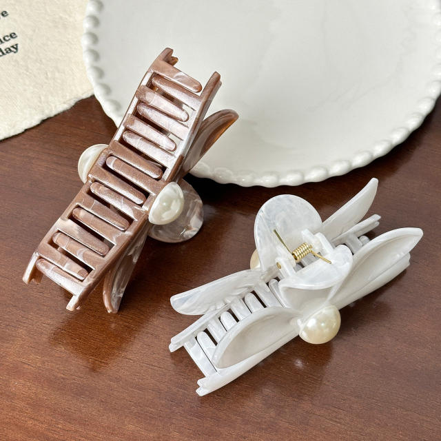 Vintage Oil Painting Texture Flower Grab Clip All-match Ponytail hair claw clips