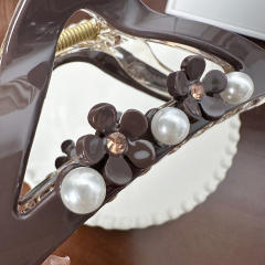 High-grade Sense Diamond-encrusted Pearl Large hair claw clips