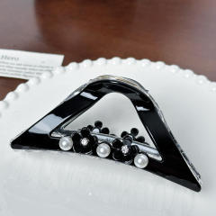High-grade Sense Diamond-encrusted Pearl Large hair claw clips