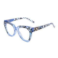 Candy color anti-blue light flat mirror leopard grain reading glasses