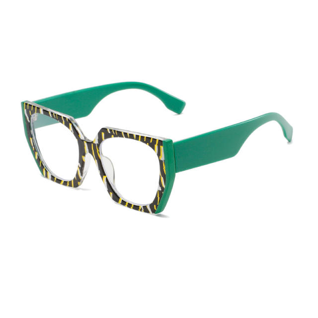 New color floral large frame plain glasses frame anti-blue light reading glasses