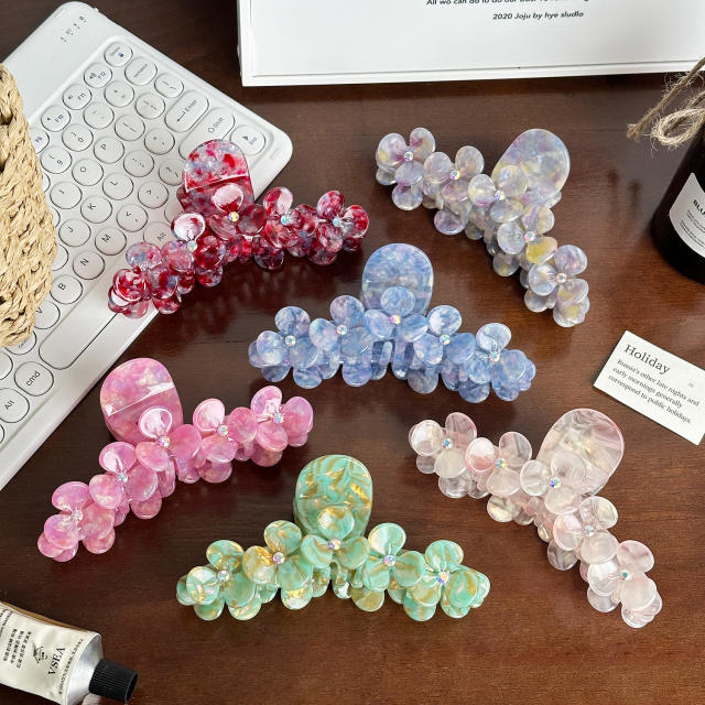 Heavy Industry Diamond Grab Clip Flower Acetic Acid hair claw clips