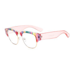 2025 new plate color diamond anti-blue light reading glasses