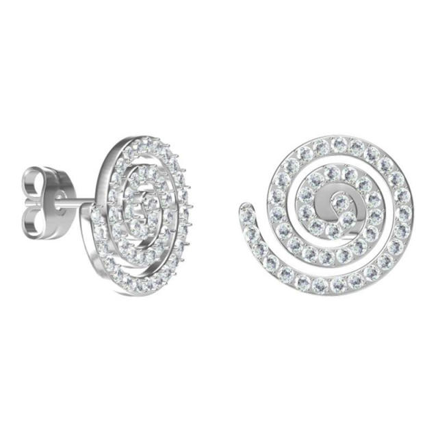 French Gentle Personality Full Diamond Earrings Titanium Steel Hollow earrings