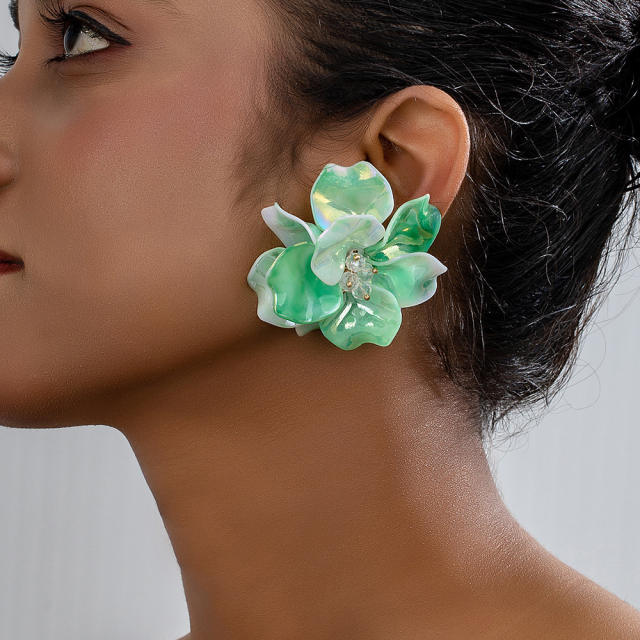 New Handmade Exaggerated Flowers Baroque Ethnic Style Earrings