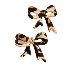 New multi-printed leopard bow earrings