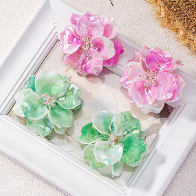 New Handmade Exaggerated Flowers Baroque Ethnic Style Earrings