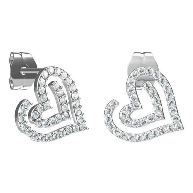 French Gentle Personality Full Diamond Earrings Titanium Steel Hollow earrings