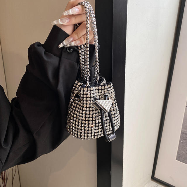 Rhinestone mini bag busket bag for women purse bag