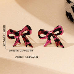 New multi-printed leopard bow earrings