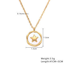 INS mother shell star coin pendant stainless steel necklace