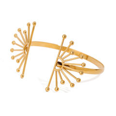 Stainless Steel Sunflower Hollow cuff bangle Ins Cold Style Light Luxury High-grade stainless steel bangle