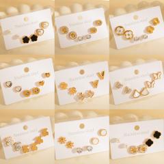 French exquisite titanium steel earrings set