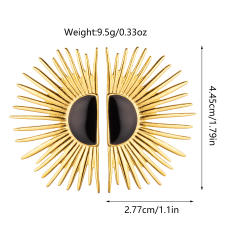 18KG enamel sunflower stainless steel earrings big earrings