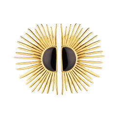 18KG enamel sunflower stainless steel earrings big earrings
