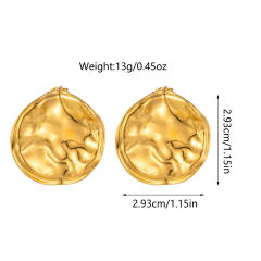 Exaggerated Pleated stainless steel earrings Hiphop big earrings collection