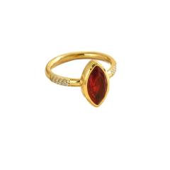 Gorgeous Light Luxury Geometric Oval Diamond-encrusted Stainless Steel Ring