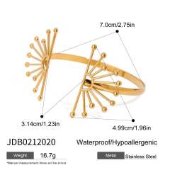 Stainless Steel Sunflower Hollow cuff bangle Ins Cold Style Light Luxury High-grade stainless steel bangle