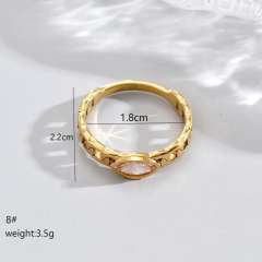 Elegant oval cubic zircon stainless steel rings