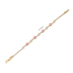 Pink cubic zircon luxury copper tennis bracelet for women