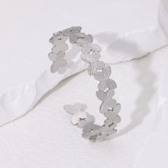 Easy match butterfly stainless steel cuff bangle